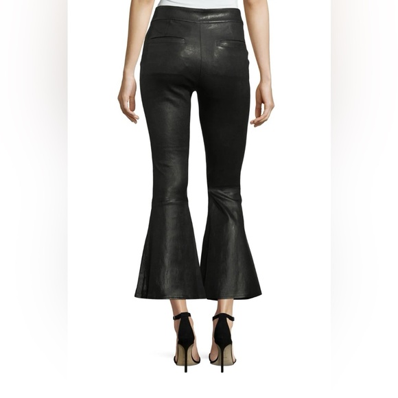 Frame Leather Flounce Hem Pull on flarepants